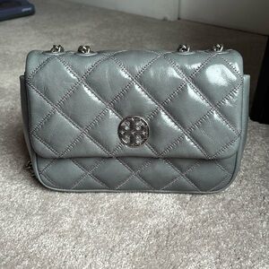 Green-grey Tory Burch convertible crossbody.  Purchased January 2025.  Like new.